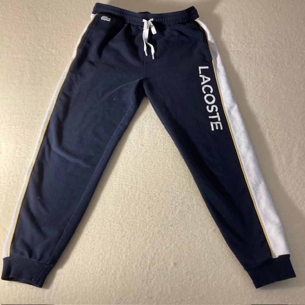 Lacoste Joggers with Lacoste Spellout on Leg Blue M 28 x 24.5